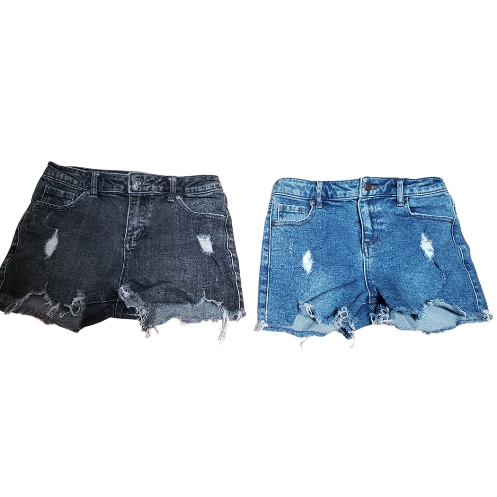 2 pairs Girls RSQ "Vintage High Rise" Distressed shorts size 10
